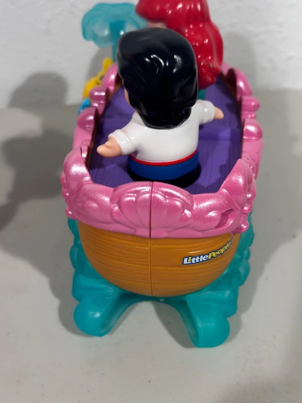 Fisher Price Disney Little People Little Mermaid Ariel Eric Carriage Boat LOT
